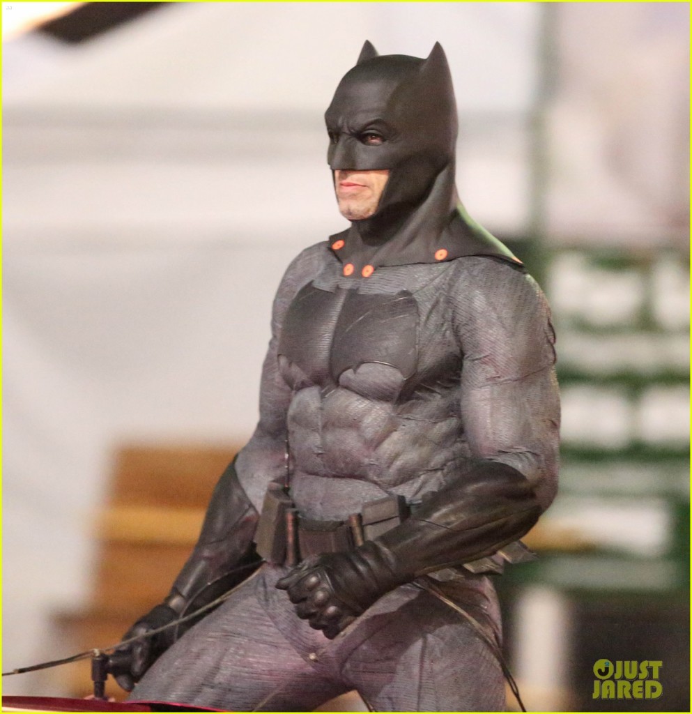 137846, Margot Robbie, Jared Leto and Ben Affleck seen filming on set of Suicide Squad in Toronto. Margot Robbie was in the scenes but the Joker was not Jared Leto but his stunt double and Infiniti G35 car with a Vaydor body kit. Batman jumnt onto the Joker car and rips a hole in the roof. The Batmobile also made an appearance. Toronto, Canada - Wednesday May 27, 2015. CANADA OUT Photograph: © PacificCoastNews. Los Angeles Office: +1 310.822.0419 sales@pacificcoastnews.com FEE MUST BE AGREED PRIOR TO USAGE